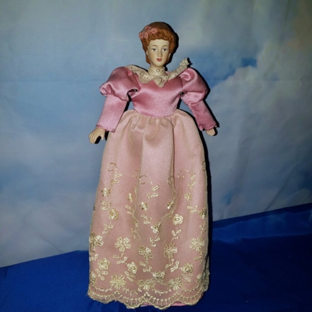1985 Teleflora Bisque Porcelain Doll - Lady Flora - 9” -- Stand NOT included